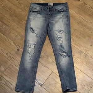 BKE Stella Straight Destructed Ankle Jean